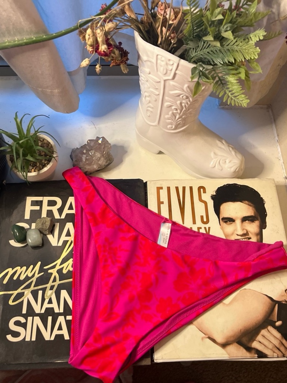 Altar'd State Hot Pink Floral Bikini Bottoms